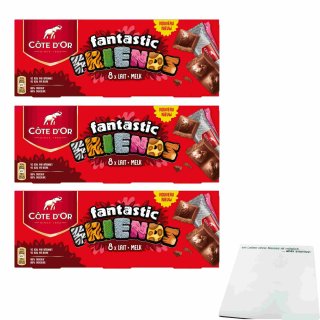 Côte dOr Fantastic Friends mit Milchschokolade 3er Pack (3x139,2g Packung) + usy Block