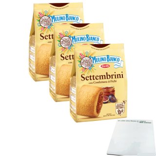 Mulino Bianco Settembrini Kekse mit Feigenkonfitüre 3er Pack (3x300g Beutel) + usy Block