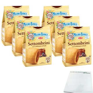 Mulino Bianco Settembrini Kekse mit Feigenkonfitüre 6er Pack (6x300g Beutel) + usy Block