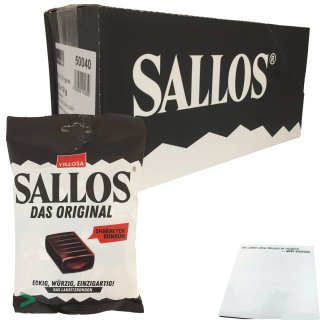 Villosa Sallos Das Original Hartkaramellen mit Lakritzgeschmack 15er Pack (15x150g) + usy Block