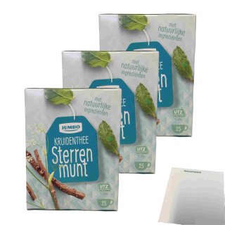 Jumbo Kruidenthee Sterrenmunt (Kräutertee) 15 Teebeutel 3er Pack (3x30g Packung) + usy Block