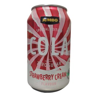 Jumbo Cola Strawberry Cream (0,33l Dose Erdbeer-Sahne-Cola)