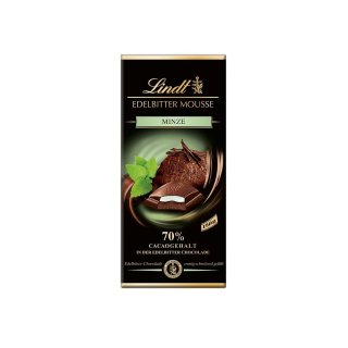 Lindt Edelbitter Mousse, Minze 70% Cacaogehalt 13er Pack (13x150g Tafel)