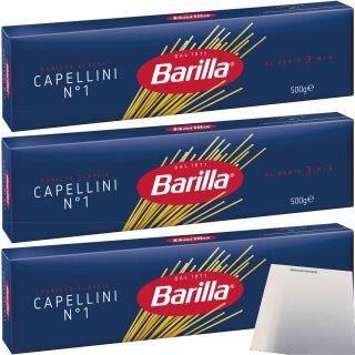 Barilla Cappellini No1 3er Pack (3x500g Packung) + usy Block