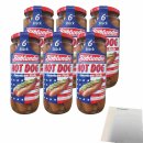 Böklunder Hot Dog Würstchen in Eigenhaut 6er Pack (6x300g Glas, 6 Würstchen) + usy Block