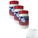 Fluff Marshmallow Schaumzucker Brotaufstrich 3er Pack  (3x213g) + usy Block