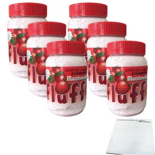Fluff Marshmallow Strawberry Schaumzucker Brotaufstrich Erdbeere 6er Pack (6x213g) + usy Block