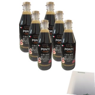 Ponti Creme mit Aceto Balsamico di Modena IGP 6er Pack (6x410ml Flasche) + usy Block