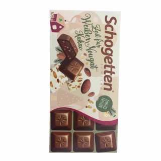 Schogetten weißer Nougat Kakao (100g Packung)