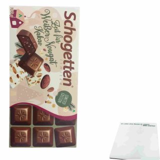 Schogetten weißer Nougat Kakao (100g Packung) + usy block