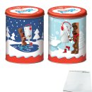 Ferrero kinder Riegel Weihnachtsdose mit 24 Riegeln Doppelpack mit beiden Motiven (2x504g Dose) + usy Block