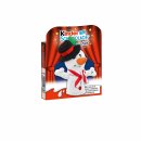 Ferrero kinder Schokolade Fingertheater Plüsch Puppe Schneemann 4 Riegel (50g Packung) + usy Block