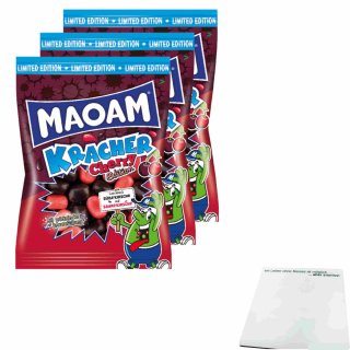 Maoam Kracher Cherry Black & Red 3er Pack (3x200g Beutel) + usy Block