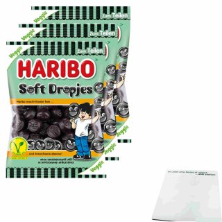 Haribo Soft Dropjes Veggie 3er Pack (3x175g Beutel) + usy Block