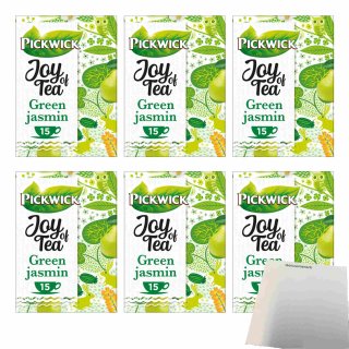 Pickwick Joy of Tea Green Jasmin 6er Pack (6x15x1,5g Teebeutel) + usy Block