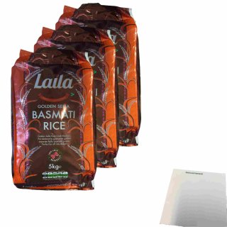 LAILA Golden Sella Basmati Reis 3er Pack (3x5kg Packung) + usy Block