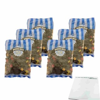 Smikkelbeer original Holland Lakritze Drop Réglisse 6er Pack (6x1kg Packung gemischte Drops) + usy Block