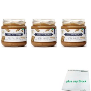 Jules Destrooper Speculoos Brotaufstrich 3er Pack (3x250g Glas) + usy Block