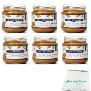 Jules Destrooper Speculoos Brotaufstrich 6er Pack (6x250g Glas) + usy Block