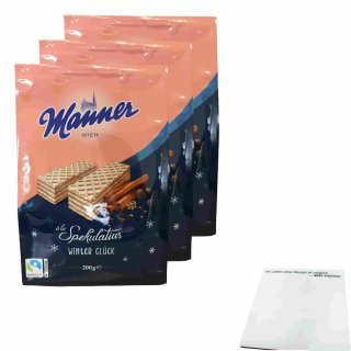 Manner à la Spekulatius Winter Glück 3er Pack (3x200g Packung) + usy Block