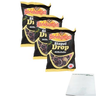 Harlekijntjes Stapel Drop Milkshake Veggie 3er Pack (3x300g Beutel) + usy Block