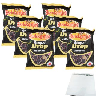 Harlekijntjes Stapel Drop Milkshake Veggie 6er Pack (6x300g Beutel) + usy Block