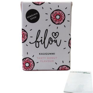 Bilou Kaugummi Tasty Donut Flavour (24g Packung) + usy Block