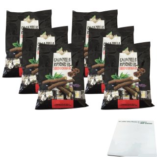 Giulia Caramelle Ripiene con "Liquirizia di Calabria DOP" 6er Pack (6x150g Beutel gefüllte Lakritzbonbons) + usy Block