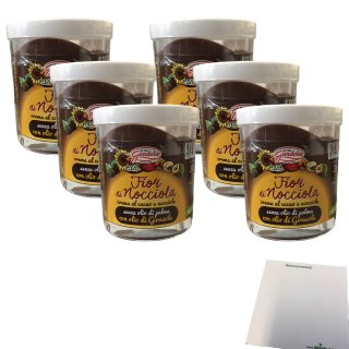 Gandola Fior di nocciola 6er Pack (6x200g Glas Haselnuss-Kakao Creme) + usy Block