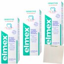 Elmex Zahnspülung Sensitive 3er Pack (3x400ml Flasche) + usy Block