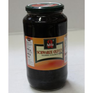 Adria Schwarze Oliven ohne Stein 3er Pack (3x935ml Glas)