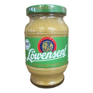 Löwensenf Mittelscharfer Senf 6er Pack (6x250ml Glas)