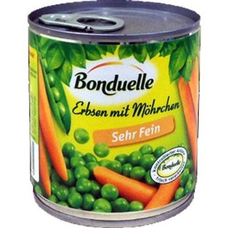 Bonduelle Erbsen mit Möhrchen, zart und fein 6er Pack (6x400g Dose)