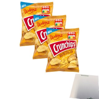 Lorenz Crunchips Rustics just salted 3er Pack (3x110g Beutel) + usy Block