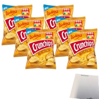 Lorenz Crunchips Rustics just salted 6er Pack (6x110g Beutel) + usy Block