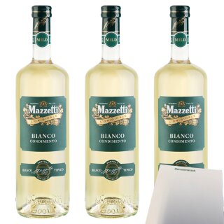 Mazzetti Condimento Balsamico Bianco Balsano Weissweinessig 3er Pack (3x1l Flasche)