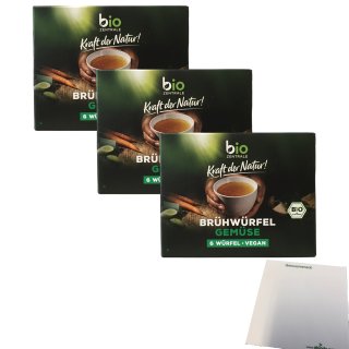 Biozentrale Brühwürfel Gemüse 3er Pack (3x60g Packung) + usy Block