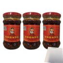 Lao Gan Ma Chilli in Öl 3er Pack (3x210g Glas) + usy Block