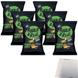 Rough & Real Chips Picante Fuerte 6er Pack (6x125g Beutel) + usy Block