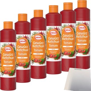 Hela Gewürz Ketchup Tomate Mild 6er Pack (6x800ml) + usy Block