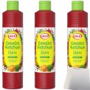 Hela Curry Ketchup Delikat 3er Pack (3x800ml Flasche) + usy Block