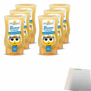 Bienenwirtschaft Meissen Bienenschwarm Gebirgsblütenhonig 6er Pack (6x250g Flasche) + usy Block