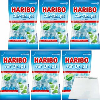 Haribo Air-Drops Ice Mint 6er Pack (6x100g Beutel) + usy Block