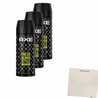 Axe Deospray Fresh Alman Style 3er Pack (3x150ml) + usy Block