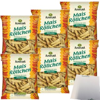 Alnatura Bio Mais Röllchen milde Salsa 6er Pack (6x125g Packung) + usy Block