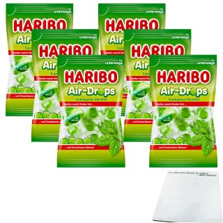 Haribo Air-Drops Eukalyptus-Menthol 6er Pack (6x100g Beutel) + usy Block