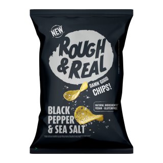 Rough & Real Chips Black Pepper & Sea Salt (125g Beutel)