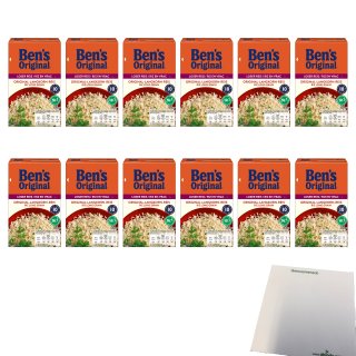 Uncle Bens Original Langkorn Reis lose 12er Pack (12x500g Beutel) + usy Block