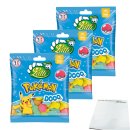 Lutti Pokemon Dooo Fruchtgummi 3er Pack (3x100g Packung) + usy Block