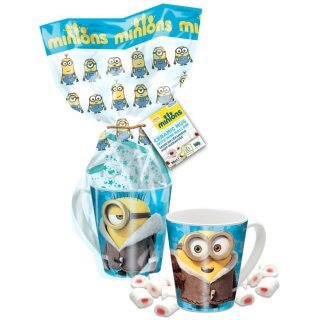 Minions Tasse im Winter Design, gefüllt mit Mini Mallow-Bites (1 Tasse)